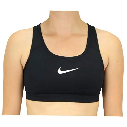 Nike Donna Top Elasticizzato Tinta Unita con Logo Medio