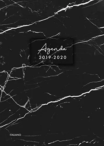 Agenda 2019-2020 italiano: Agenda settimanale 2019 2020 18 mesi, Agenda giormaliera metà anno, luglio 2019 - dicembre 2020, modello di marmo nero