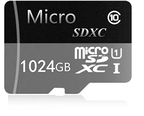 Geneircc - Scheda di memoria micro SD SDXC da 256 GB, 400 GB, 512 GB, 1024 GB, classe 10, per telefono cellulare, fotocamera portatile + adattatore gratuito 1024GB