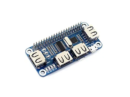 IBest 4 Port USB HUB Hat Compatible with USB2.0 1.1 for Raspberry Pi Zero A+ B B+ 2 3 Model B Serial Debugging, USB to UART Onboard