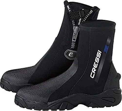 Cressi Korsor Sole Boots, Calzari per Immersione in Neoprene 5mm con Suola Rigida Unisex Adulto, Nero, XXL/6