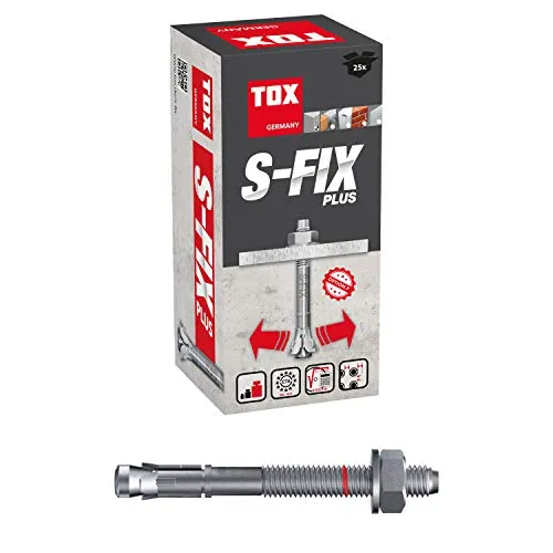 TOX Bullone Ancoraggio S-Fix Plus M10x140x60+73 mm, 25 pz, 04210125