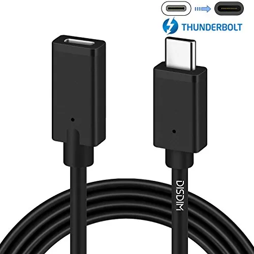 Thunderbolt 3 USB-C cavo di prolunga, Disdim USB 3.1 tipo C cavo adattatore di ricarica, sincronizzazione e trasferimento audio/video Extend [183 CM/1,8 m] per MacBook Pro, Nintendo switch e hub USB C