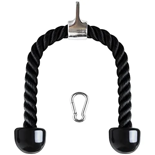 CampTeck U6935 - Corda Tricipiti Palestra Tricep Rope Nylon Manici Antiscivolo - Dorsali, Bicipiti, Tricipiti, Palestra o Casa - Nero