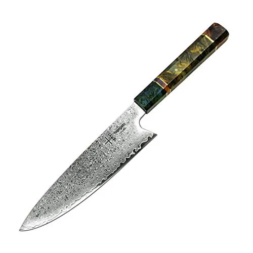 hajegato Coltelli da Cucina Damasco Gyuto Unico nel Suo Genere Manico Professionale Coltello Giapponese 8 Pollici Coltello Cucina Professionali Vg10 di Alta qualità 67 Strati Coltello da Chef