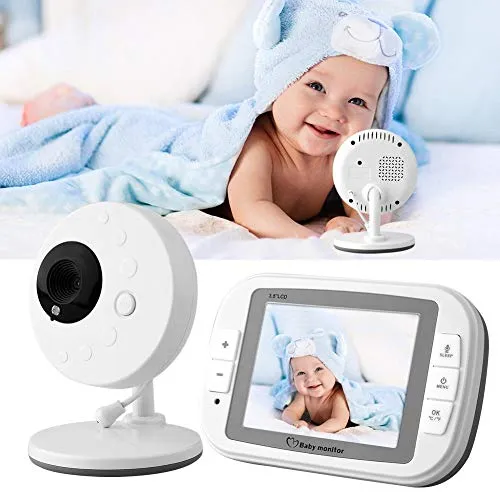 Baby Monitor, 3.5 '' TFT Video digitale wireless Baby Monitor Telecamera di sicurezza Sensore di temperatura per visione notturna(EU)