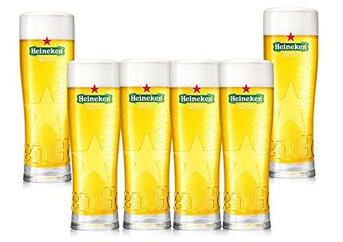 Bicchieri di Birra | 20 CL Set da 6 Bicchieri di Birra di Alta Qualità con Logo in Rilievo
