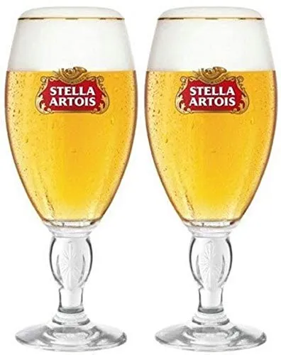 Stella Artois - Calice da birra in vetro, 56,8 cl, confezione da 2 pezzi