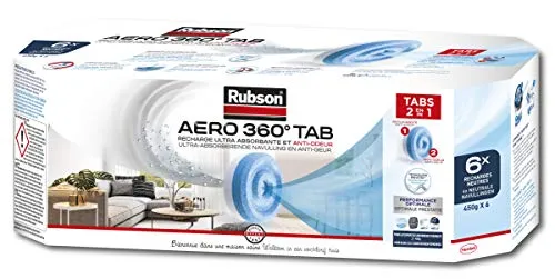 Rubson - Ricarica per deumidificatore Aero 360, neutra, set da 6 pezzi