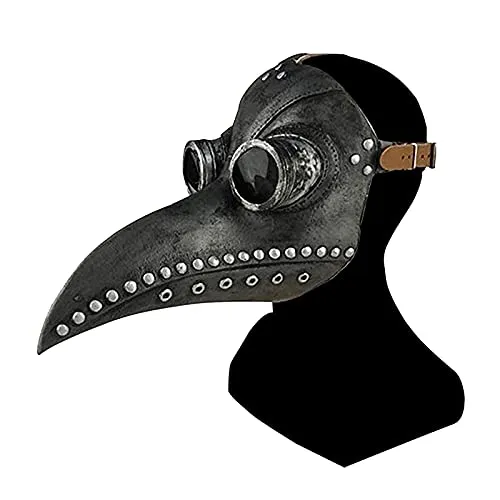 ALINILA Maschera Becco for Halloween,Maschera del Medico della Peste Steampunk Maschera Naso Lungo Becco di Uccello, Masquerade Accessori Costume And Carnevale per Adulti