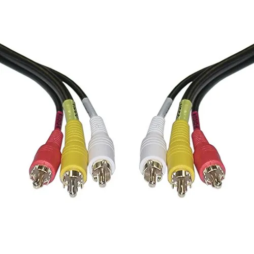 Triplo cavo RCA fono CVBS AR AL da maschio a maschio, per audio, video, TV e AV, cavi giallo, rosso e bianco,1 m