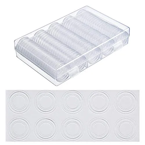 MULOVE 100 capsule porta monete e 4 misure (20/25/27/30 mm) EVA Protect guarnizione, rotondo in plastica per monete con scatola organizer per la raccolta di monete