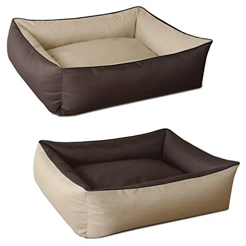 BedDog® 2in1 Max Duo Beige/Marrone XL, 100x85 cm, Letto per Cane XL Fino a XXL, 6 Colori a Scelta, Cuscino per Cane, Divano per Cane, Cestino per Cane