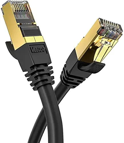 VEEtOP Cavo Ethernet LAN Cat 8 RJ45 per Rete Cavi Internet Alta Velocità 40 Gbps / 2000 MHz (2m)