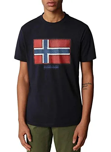 NAPAPIJRI SIROL SS Blu Marine T-Shirt, 176, Uomo