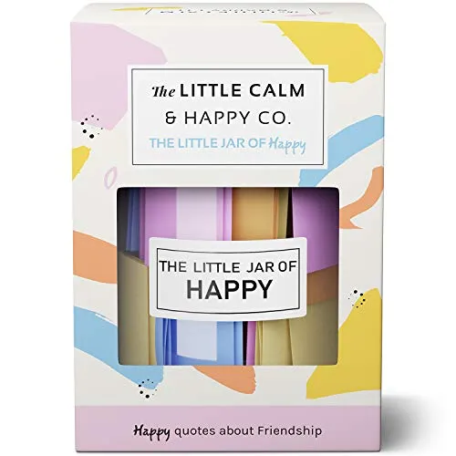 The Little Calm and Happy Company - Barattolo con citazioni "Happy Friendship", 30 note, divertenti e motivazionali, con confezione regalo