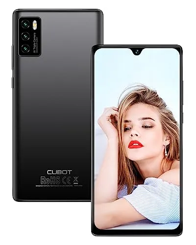 CUBOT P50 Smartphone 6GB + 128GB/512GB Espandere 6.2 Pollici Display Cellulare, 4200mAh Batteria Android 11 Telefono 4G Dual SIM, Supporto NFC/GPS/OTG/Face ID (Nero)