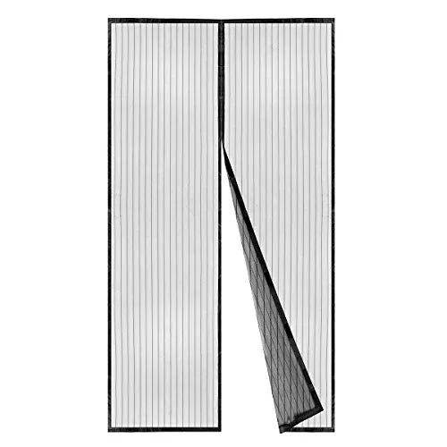 BricoShopping Zanzariera Magnetica a calamita con 18 magneti per balcone e porta finestra fissaggio rapido su finestre e balconi in Legno e Alluminio Senza Mantovana (120x240 cm, Nero)