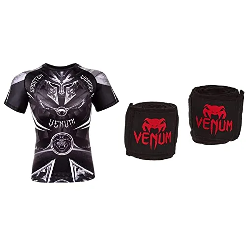 VENUM Gladiator 3.0 Rashguard Maniche Corte, Nero/Bianco, M