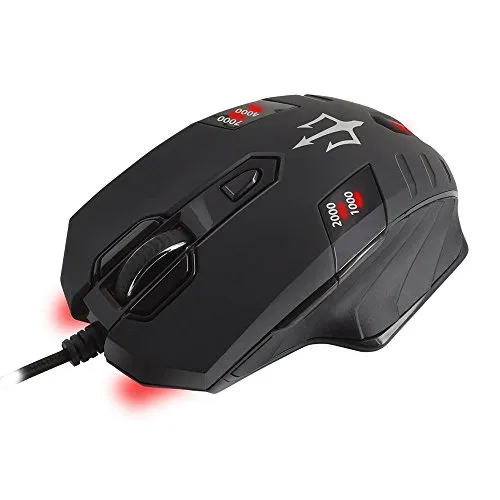 Triton X905 Mouse gaming, risoluzione fino a 7000 dpi, 7 pulsanti programmabili, luce LED tipo RGB programmabile, finitura in gomma (rubber coating), 4 pesi, Software di gestione.