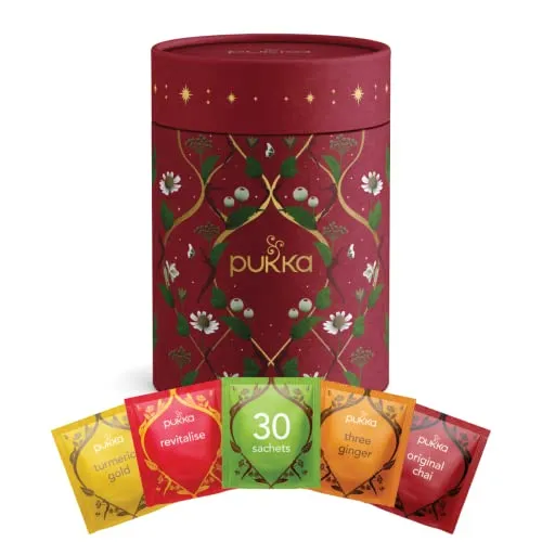 Pukka Herbs Festive Collection, Confezione Regalo Natalizia, Bustine Tè E Tisane Assortite Biologiche, 30 Unità, Vaniglia, ‎14.9 x 10.5 x 10.3 cm; 57.6 grammi