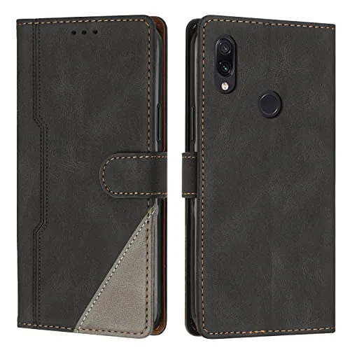 Radoo Cover per Xiaomi Redmi 7 / Xiaomi Redmi Y3, Custodia in PU Pelle Portafoglio Flip Chiusura Magnetica Antiurto Funzione Scomparti, con Slot Schede Supporto Pieghevole per Redmi 7/Y3 (Nero)