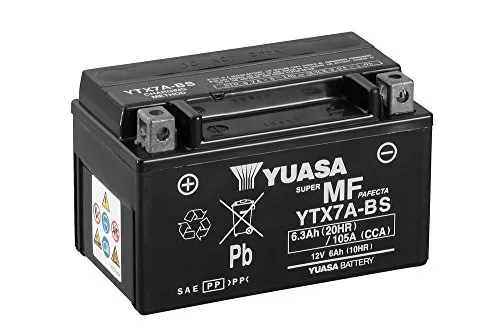 BATTERIA YUASA YTX7A-BS COMPATIBILE CON KYMCO PEOPLE S - 125 CC - 2005 - 2008 SPECIFICA COMPLETA MOTO SCOOTER SENZA MANUTENZIONE