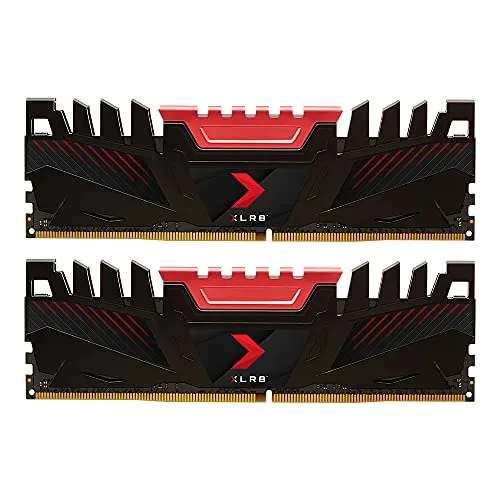 PNY XLR8 Kit di Memorie per Computer da Tavolo RAM DDR4 DIMM 3200 MHz 32GB (2x16GB), Nero