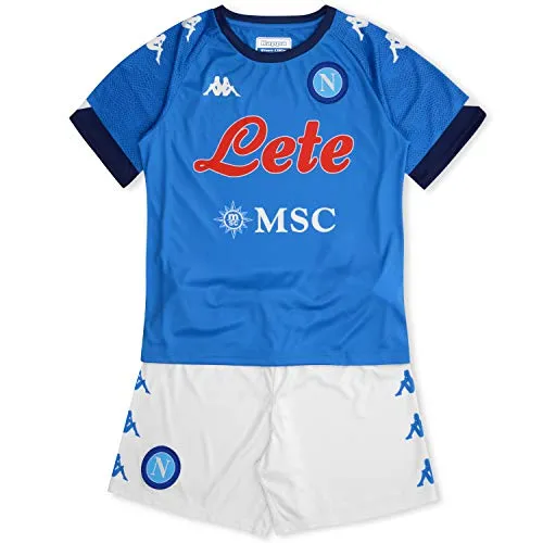 ssc napoli, Kit Gara Home 2020/21 Unisex Bambini, Azzurro-Blu Scuro, 10 Anni