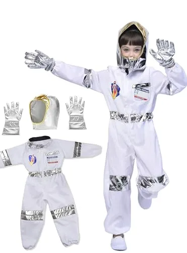 IKALI Costume da astronauta per bambini, Tuta spaziale unisex Fai finta di vestire(5pezzi) 3-4anni