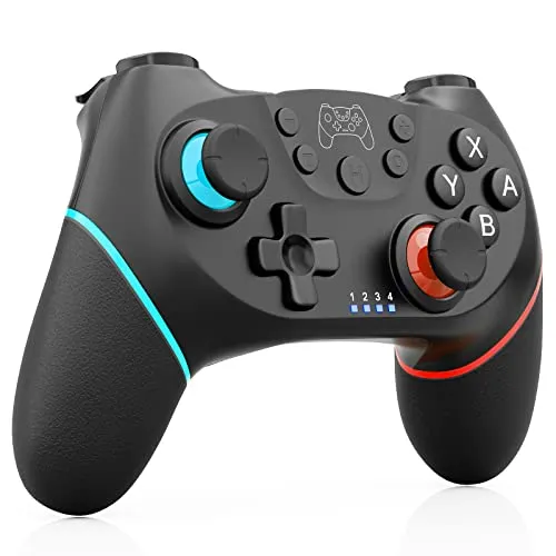 CHEREEKI Controller Wireless per Switch/Switch Lite/OLED, Controller Bluetooth per Switch, Pro Controller per Switch Joystick con Turbo, Doppia Vibrazione, 6-Axis Gyro