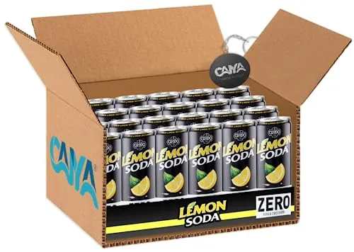 24X Lemonsoda Zero L'Originale Limonata Italiana Senza Zuccheri Lemon Soda 330ml [CAIYA® BOX da 24 Lattine] - Drink Summer 2023