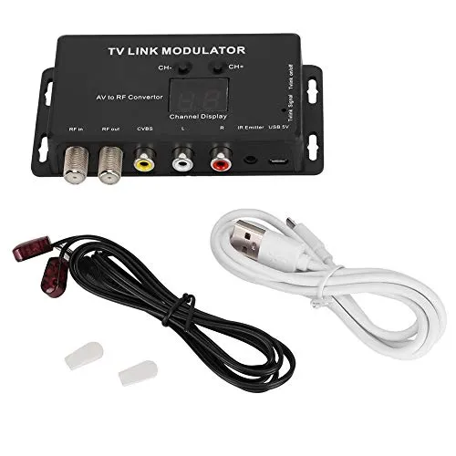 Modulatore TM70 UHF TV Link, USB5V modulatore RF analogico convertitore da AV a RF con visualizzazione Canale Compatibile con decoder e Altre sorgenti A/V Extender IR
