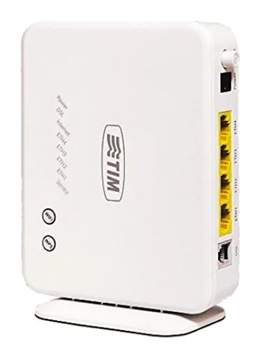 Telecom Italia 768762 Modem ADSL2+, Wi-Fi, 1 Porta ADSL, 1 Interfaccia Wi-Fi 802.11 b/g/n, 4 Porte Ethernet, [Italia], Bianco