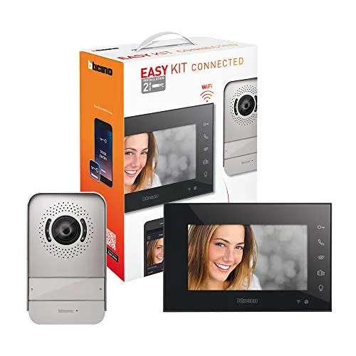 Bticino 318015 EASYKIT VIDEOCITOFONO WIFI MONOFAMILIARE, 1 Pulsantiera Esterna con Telecamera,1 Monitor Interno Touch Screen 7"" a Colori con Vivavoce,Controllabile da App, Espandibile per Bifamiliare