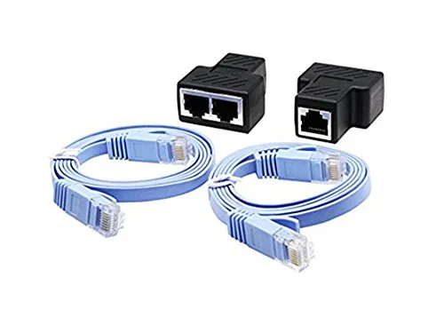 CERRXIAN adattatore splitter RJ45, cavo Ethernet Cat5, Cat5e, Cat6, Cat7, RJ45 connettore di rete Ethernet cavo condivisione kit