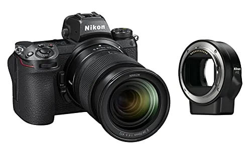 Nikon Z6II +24/70 f/4 S + FTZ Fotocamera Mirrorless Full Frame, CMOS FX da 24.5 MP, 273 Punti AF, Mirino OLED da 3.690k Punti Quad VGA, 4K, LCD 3.2", Nero, [Nital Card: 4 Anni di Garanzia]