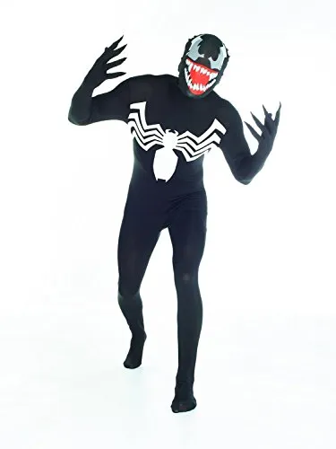 Morphsuits Official Venom, Costume, Nero, Large - 5'5-5'9 (163cm-175cm)