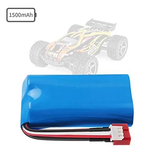 Crazepony-UK 2s Lipo Battery 7.4V 1500mAh 15C Universal for WLtoys 4WD Rc Cars 12403 12401 12402 12404 12428 Spare Part Replacement