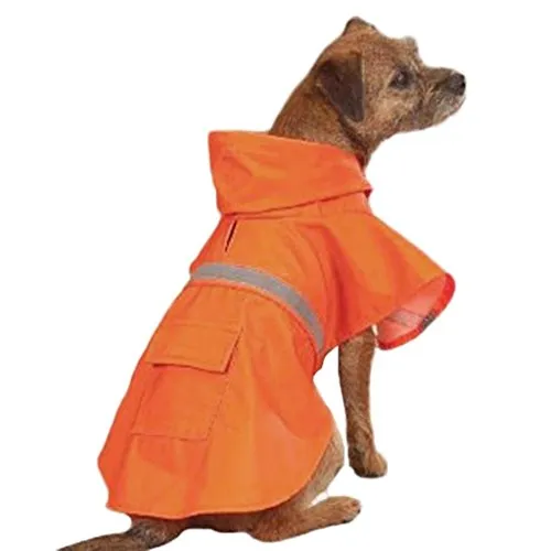 vivi Bear Pet Rainy Day Slicker impermeabile Pet giacca con striscia riflettente, arancione, 8 misure