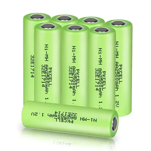 AA Batterie Ricaricabili Ni-MH 2500 mAh 1.2 V NiMH Industries Batteria Bateria Flat Top,8 pezzi,PKCELL