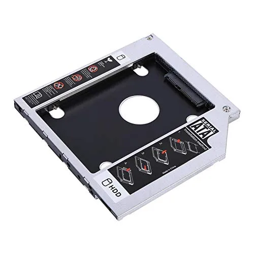 HDD Caddy Hard Drive, Alluminio da 9.5 mm SATA HDD SSD Enclosure Hard Disk bay Caddy Adattatore Dvd Ottico per Laptop