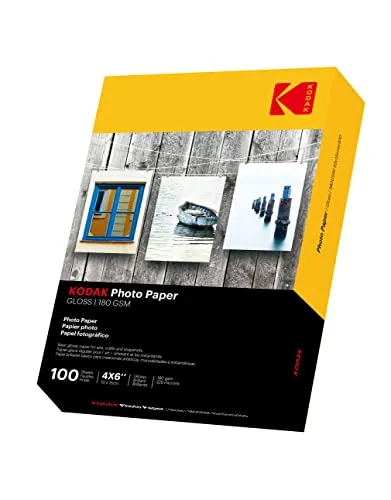 KODAK Carta fotografica da 180 g, 4R, 100 fogli per stampe fotografiche domestiche o ID Photo Prints