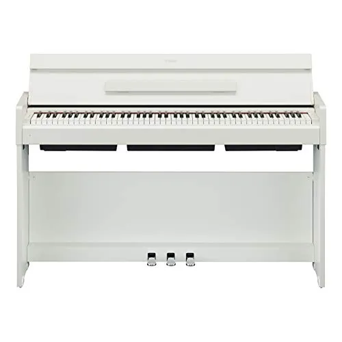 Yamaha Arius Digital Piano YDP-S34WH, Pianoforte Digitale con Suono da Concerto, Connettore Host USB, Compatibile con l'Applicazione Smart Pianist, Bianco