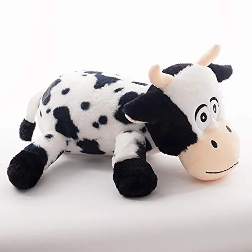 junfeng Peluche Giocattolo 50 cm Peluche di Mucca Peluche Bianco Morbido Cartone Animato Peluche Bestiame bugiardo Mucca Animali Bambola per Bambini Regalo di Compleanno del Bambino