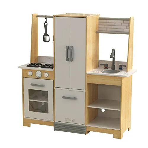 KidKraft Cucina giocattolo in legno per bambini Modern-Day con EZ Kraft Assembly con accessori di gioco inclusi, Giochi per Bambini 3+ anni, 53423