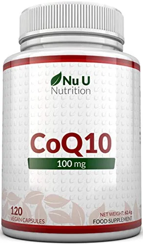 Coenzima Q10 CoQ10 100mg - 120 Capsule Vegane - 4 Mesi di Fornitura - Ubichinone Fermentato Naturalmente - Nu U Nutrition