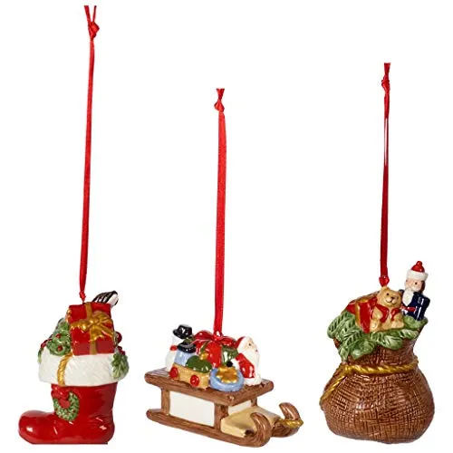 Villeroy & Boch, Set di 3 balocchi con regali, 1483316685, della linea “Nostalgic Ornaments”