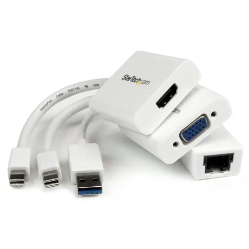 StarTech.com Kit di accessori per Macbook Air, Adattatore MDP a VGA / HDMI e Gigabit Ethernet USB 3.0 (MACAMDPGBK)