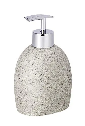 Wenko 22019100 - Dispenser per sapone Puro, colore: Grigio chiaro, Poliresina, Grigio, 9.5x6.6x15.1 cm